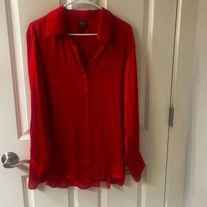 Worthington Vibrant Red Button Down Shirt